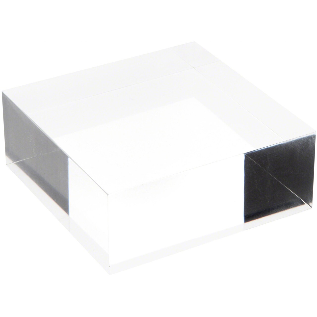 Plymor Clear Polished Acrylic Square Display Block, 1.5" H x 4" W x 4" D